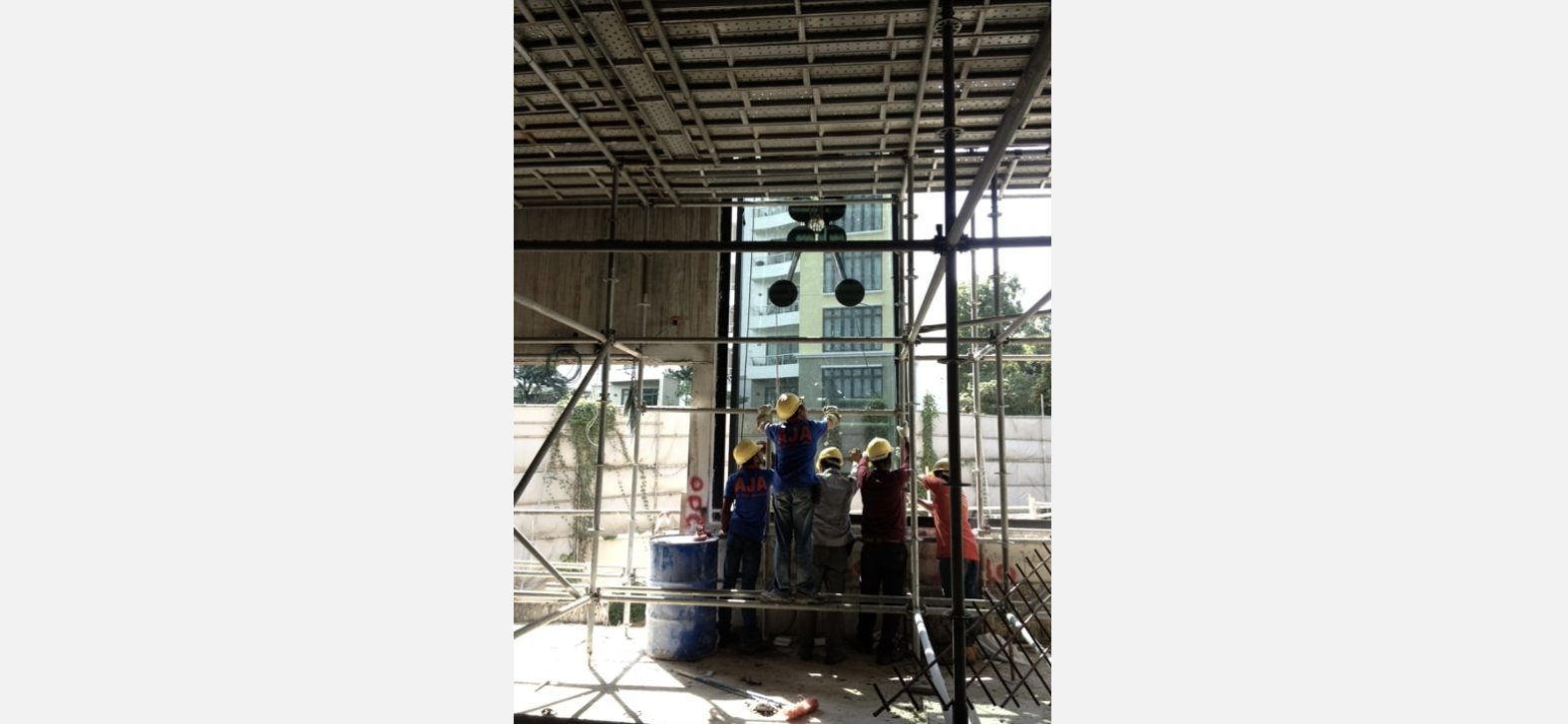 AJA Blast Curtain Wall Installation